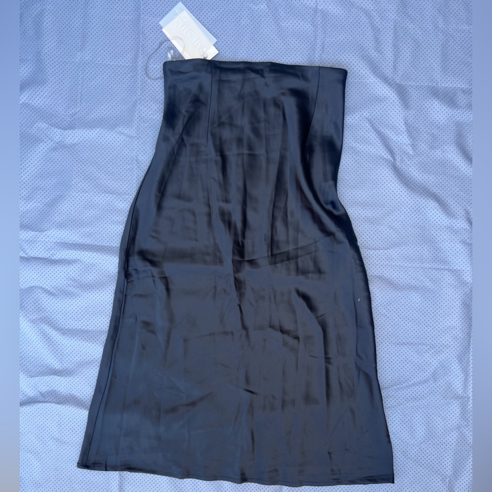 Meshki Black Satin Skirt